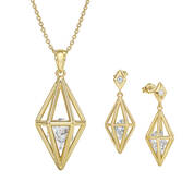 Elegantly Paired Caged Pendant Earring Set 6734 0018 a main