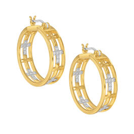 Diamond Crosses Hoop Earrings 10375 0014 a main