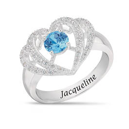 Personalized Genuine Birthstone Diamond Ring 11066 0016 l december