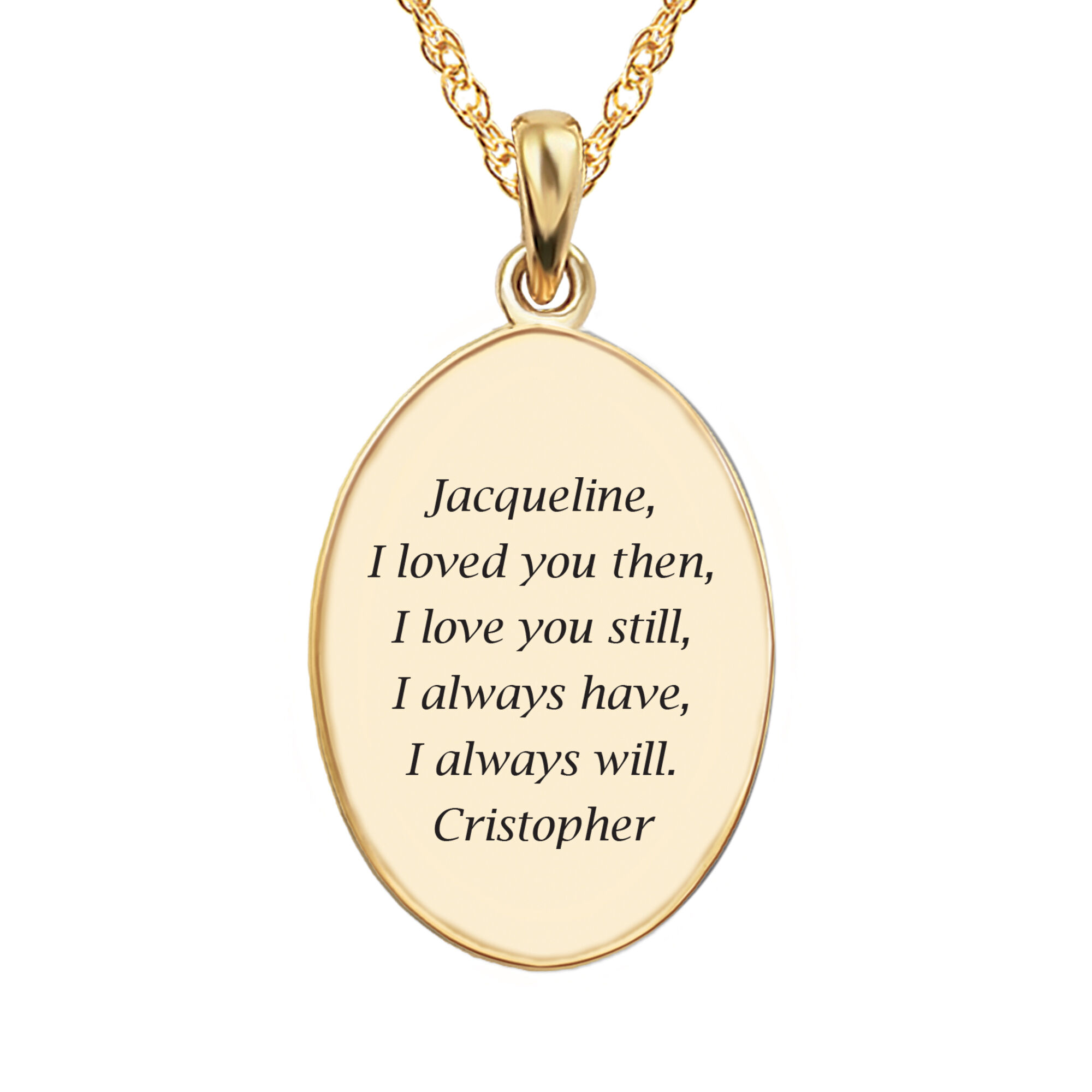 I Love You Personalized Diamond Pendant with FREE Matching Earrings 5238 0250 b back