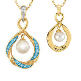 Personalized Pearl Birthstone Pendant 6901 0023 c march