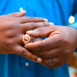 Personalized USMC Ring 1660 0033 s on hand