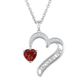 Diamond and Birthstone Heart Pendant 12169 0010 a main