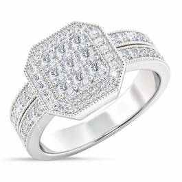 Flair  Square Personalized Birthstone  Diamond Ring 2306 001 5 4