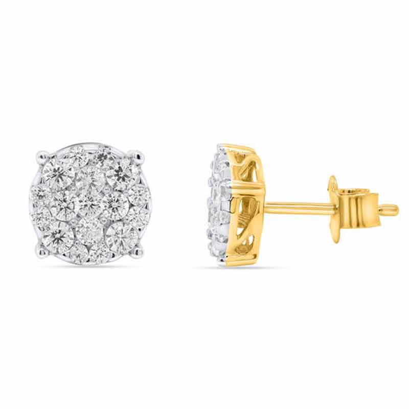 Diamond Cluster Stud Earrings 11142 0220 z main