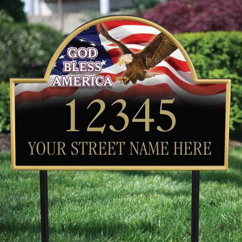 God Bless America Personalized Address Plaque 1092 003 1 2
