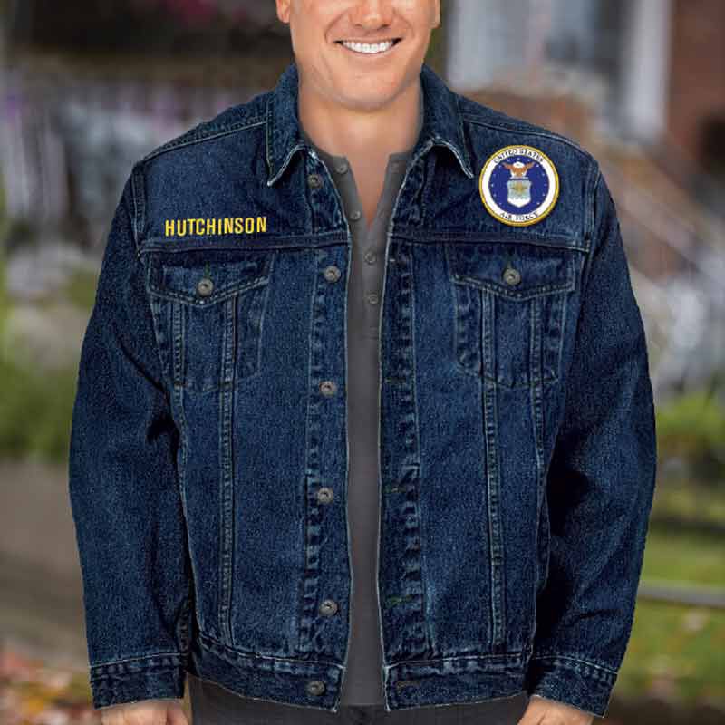 The Personalized Mens US Air Force Denim Jacket 1365 003 1 3