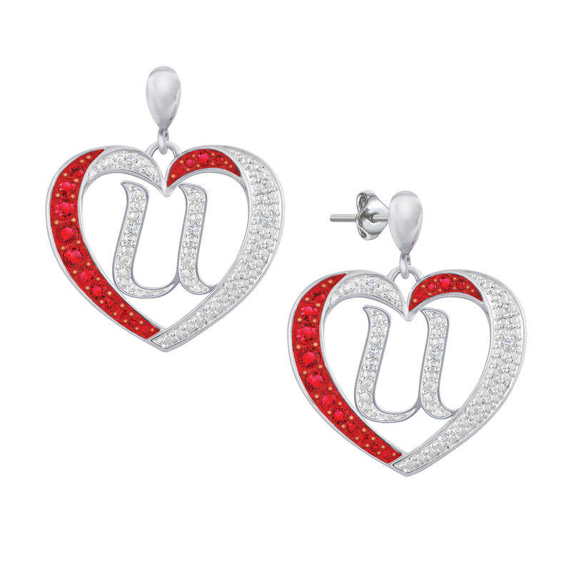 Diamond Initial Heart Earrings 10926 0026 u initial u