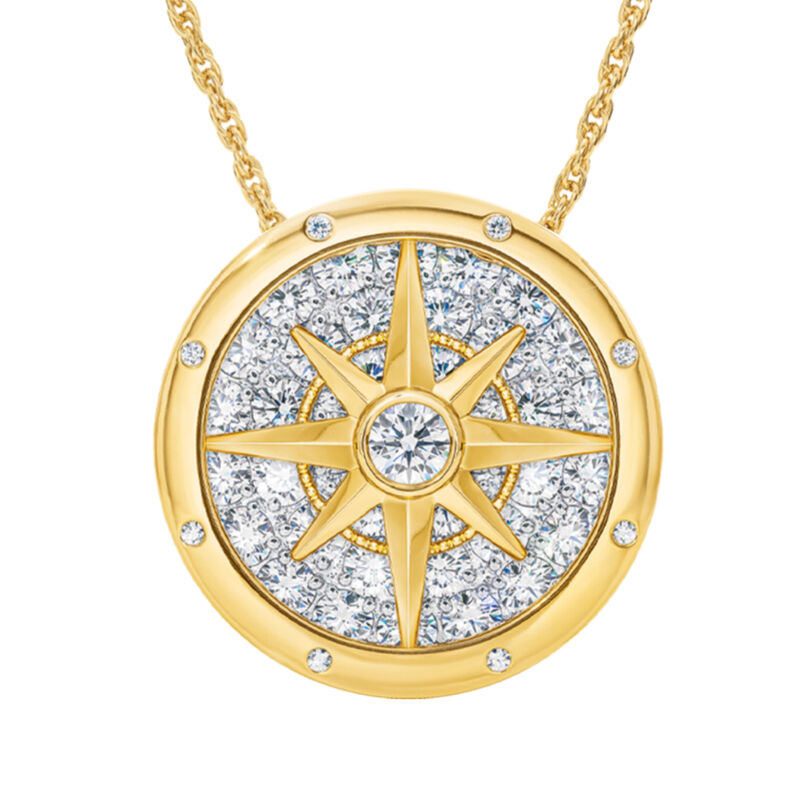 Id be Lost Without You Compass Pendant 10560 0019 b front