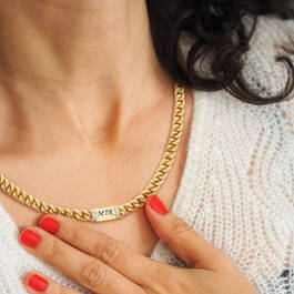 Diamond Monogram Necklace with FREE Matching Earrings 11652 0040 m model