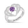 Genuine Birthstone & Diamond Ring, Personalized Genuine Birthstone Diamond Ring 11066 0016 b february