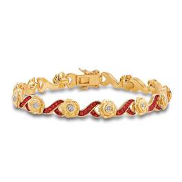 A Dozen Roses Birthstone  Diamond Bracelet 6684 001 8 2