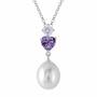 Loves Embrace Pearl and Birthstone Necklace 6588 001 5 11