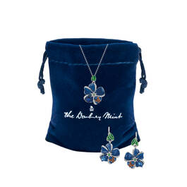 Blue Garden Floral Pendant Earrings 11794 0015 g giftpouch