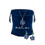 Blue Garden Floral Pendant with FREE Matching Earrings, Blue Garden Floral Pendant Earrings 11794 0015 g giftpouch