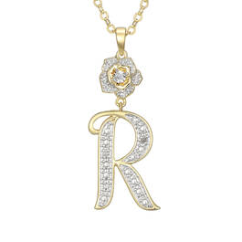 Diamond Rose Initial Pendant 12023 0016 p pendant