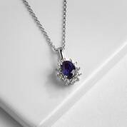 Sapphire Sterling Silver Flower Pendant 11142 1129 m lifestyle