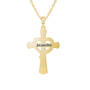Heart of Faith Personalized Diamond Cross Pendant with FREE Matching Earrings 12242 0029 c back