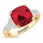 Birthstone & Diamond Ring, Birthstone Diamond Ring 1159 001 5 7