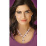 Mulberry Blooms Crystal Necklace with FREE Matching Earrings, Mulberry Blooms Necklace Earrings 4505 0077 m model