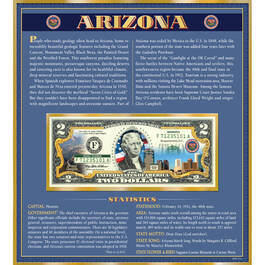 The United States Enhanced Two Dollar Bill Collection 6448 0031 a Arizona