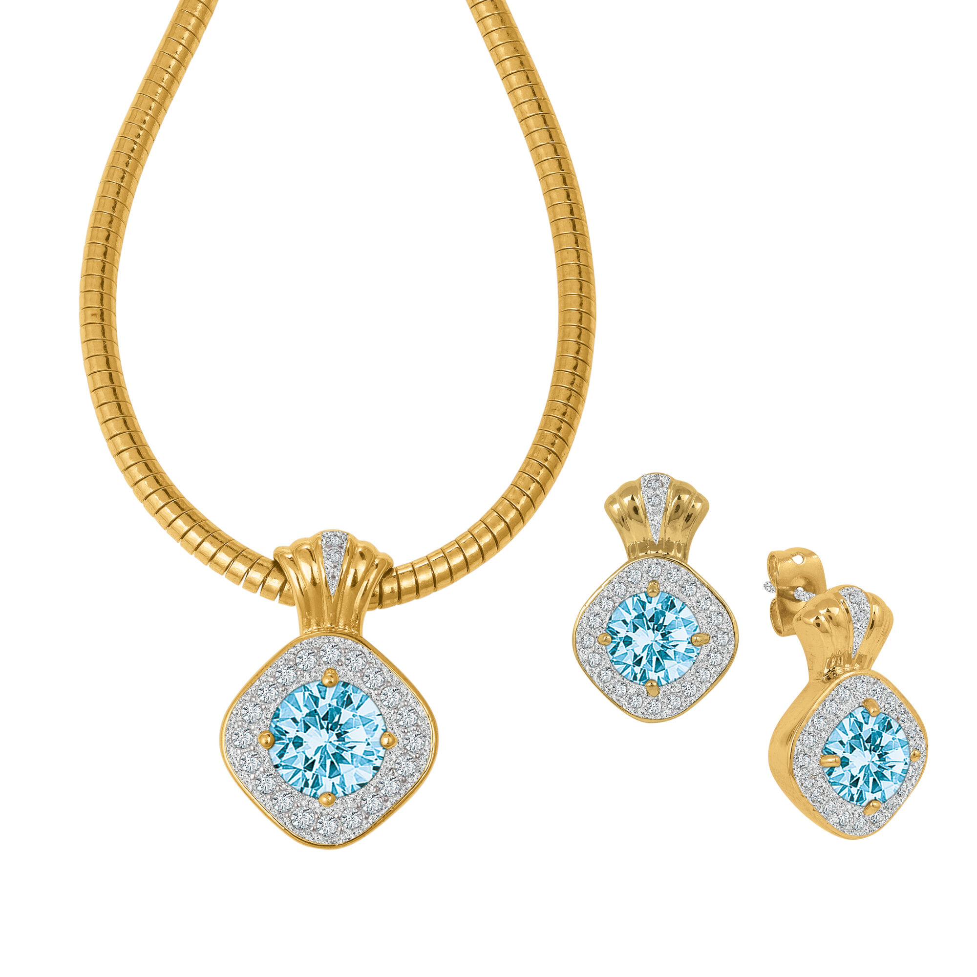 Birthstone Necklace Earring Set 10787 0016 c march