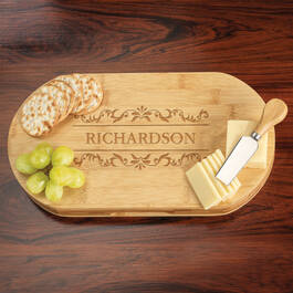 The Personalized Bamboo Cheese Serving Set 10767 0010 c table