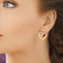 Forever Together Birthstone Diamond Heart Earrings 9782 0112 m model