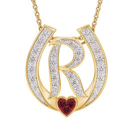 Diamond Initial Horseshoe Pendant 11352 0019 o initial