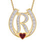 Diamond Initial Horseshoe Pendant 11352 0019 o initial