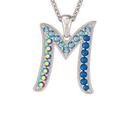 Blue Wave Initial Pendant 11569 0018 d intial