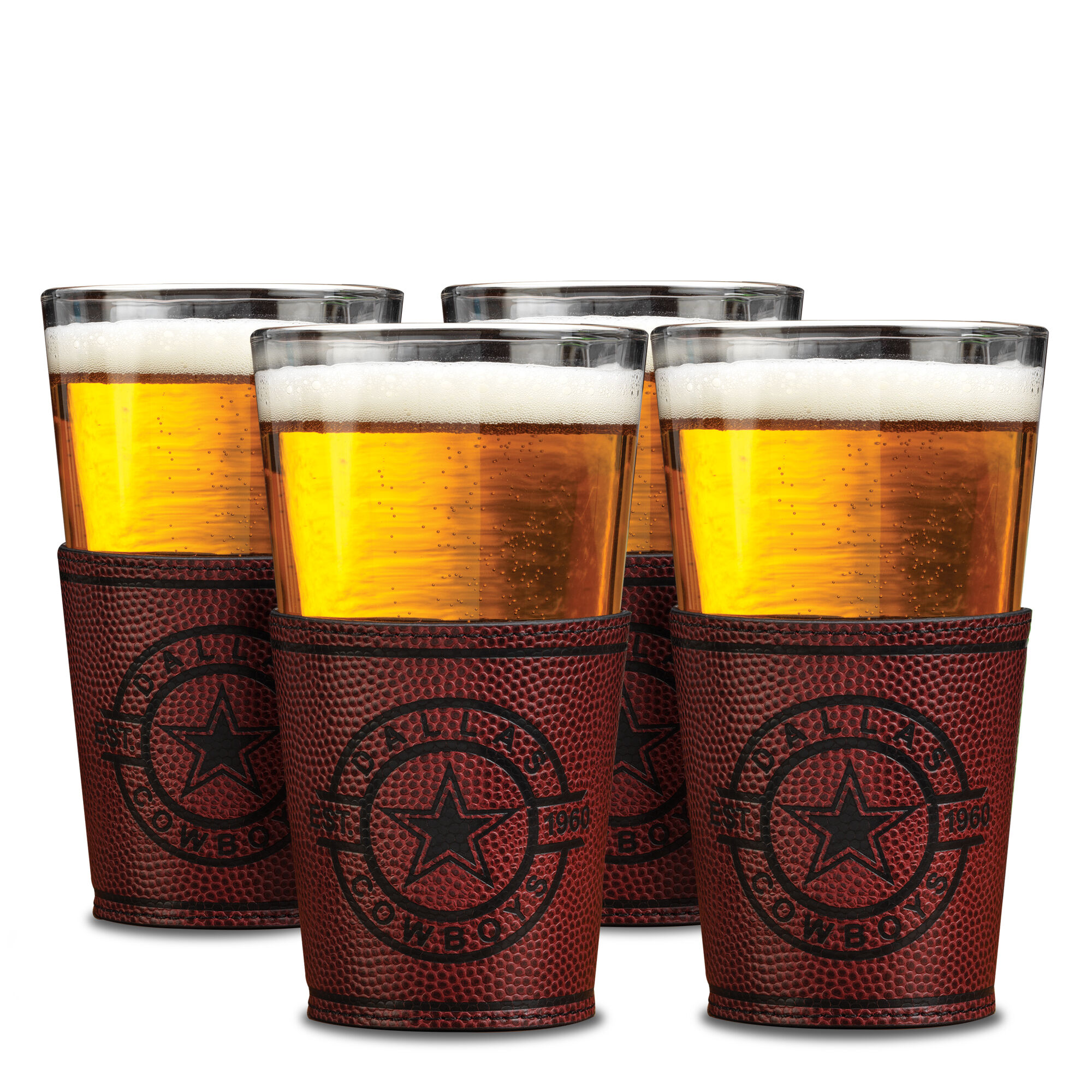 Cowboys Leather Wrapped Pint Glasses 6127 0013 a main