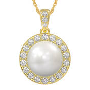 My Granddaughter I Love You Pearl and Diamonisse Pendant 10879 0015 b front