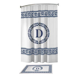 Monogram Bath Mat and Shower Curtain Set 10239 0010 d derrickson