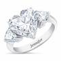 Birthstone Triple Heart Ring 1516 001 3 4