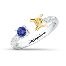 Birthstone & Diamond Zodiac Ring 11999 0018 f june