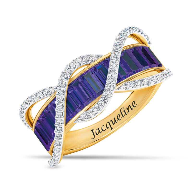 Personalized Birthstone Wave Ring 10949 0011 b february