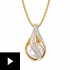 Love's Embrace Pearl & Diamond Necklace, , video-thumb