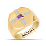 Holy Cross Mens Birthstone Diamond Ring 10700 0010 b february