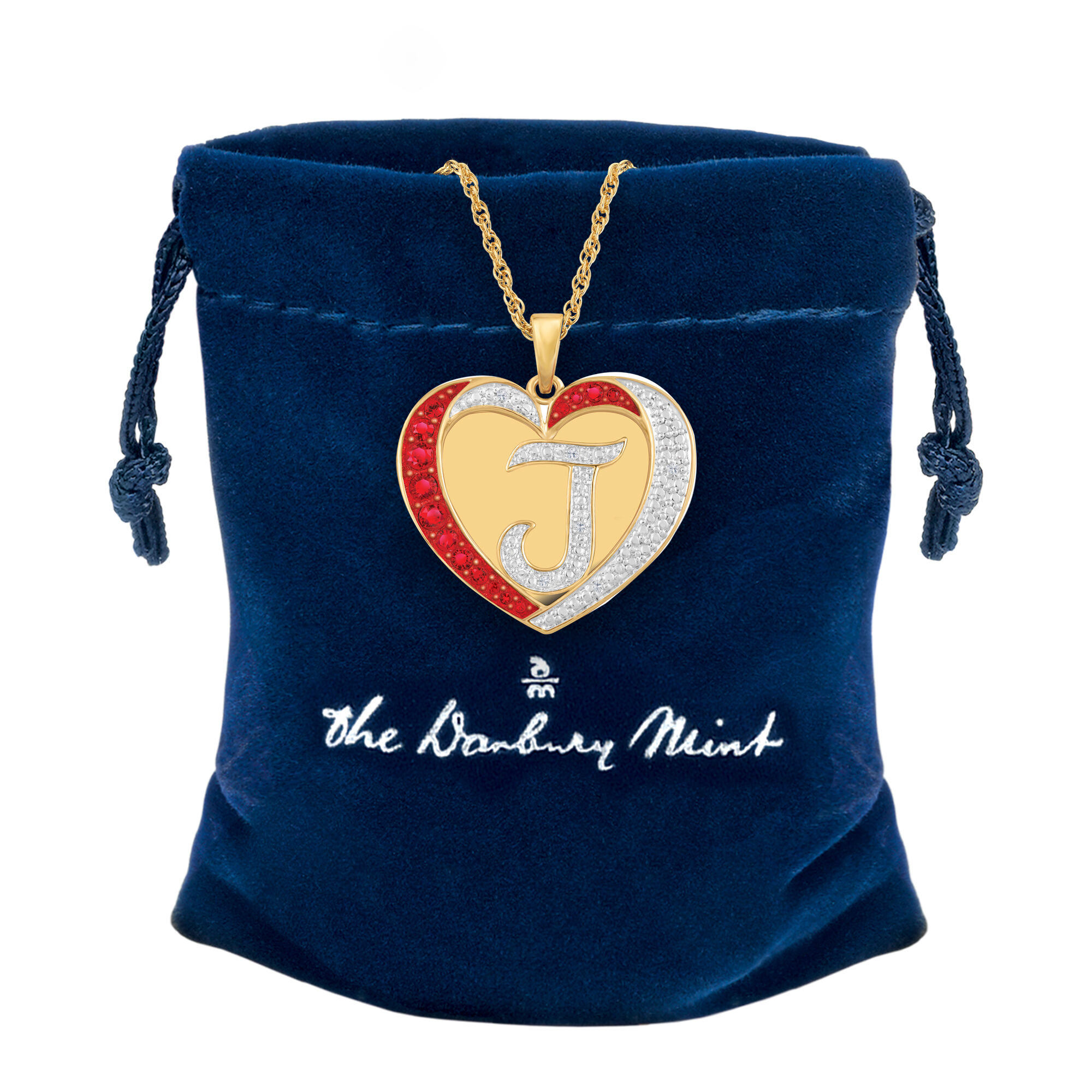 Personalized Diamond Initial Heart Pendant