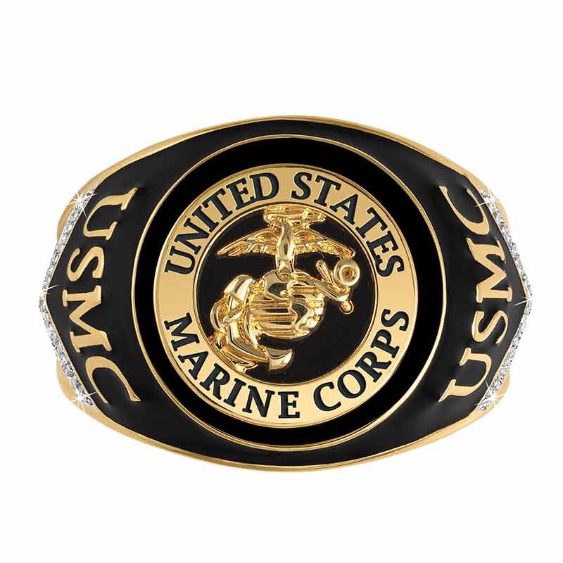 US Marines Onyx  Diamond Ring 6282 001 4 3