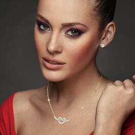 Tying the Knot Diamond Necklace and Earrings 11927 0015 m model