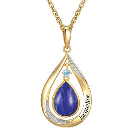Genuine Birthstone Lapis Diamond Pendant 11260 0010 c march