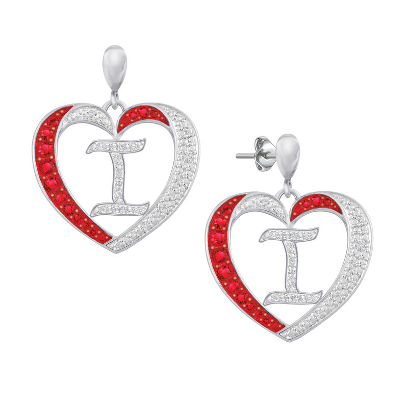 Diamond Initial Heart Earrings 10926 0026 i initial i