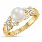 Pearl  Diamond Kiss Ring 4991 001 1 1