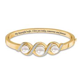 My Beautiful Wife Forever Pearl  Diamond Bracelet 6263 001 7 1