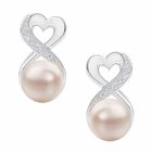 Granddaughter Infinity Heart Pearl Earrings 5944 002 4 1