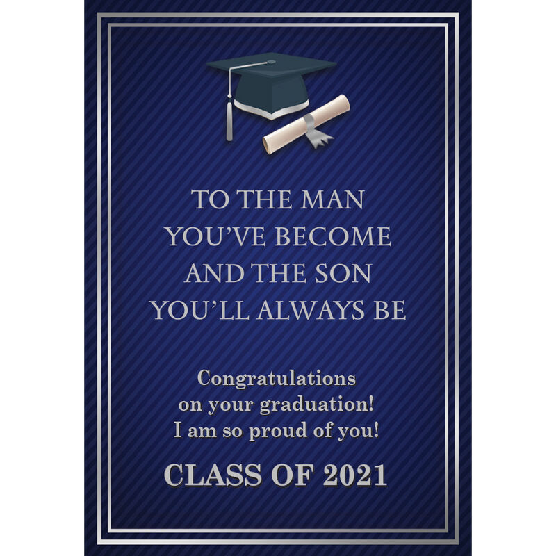For My Son Personalized Graduation Bracelet With Card