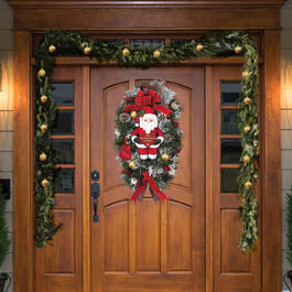 Christmas Santa Teardrop Wreath 2379 0033 c door