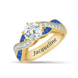 Birthstone Swirl Deluxe Comfort Ring 12031 0016 i september